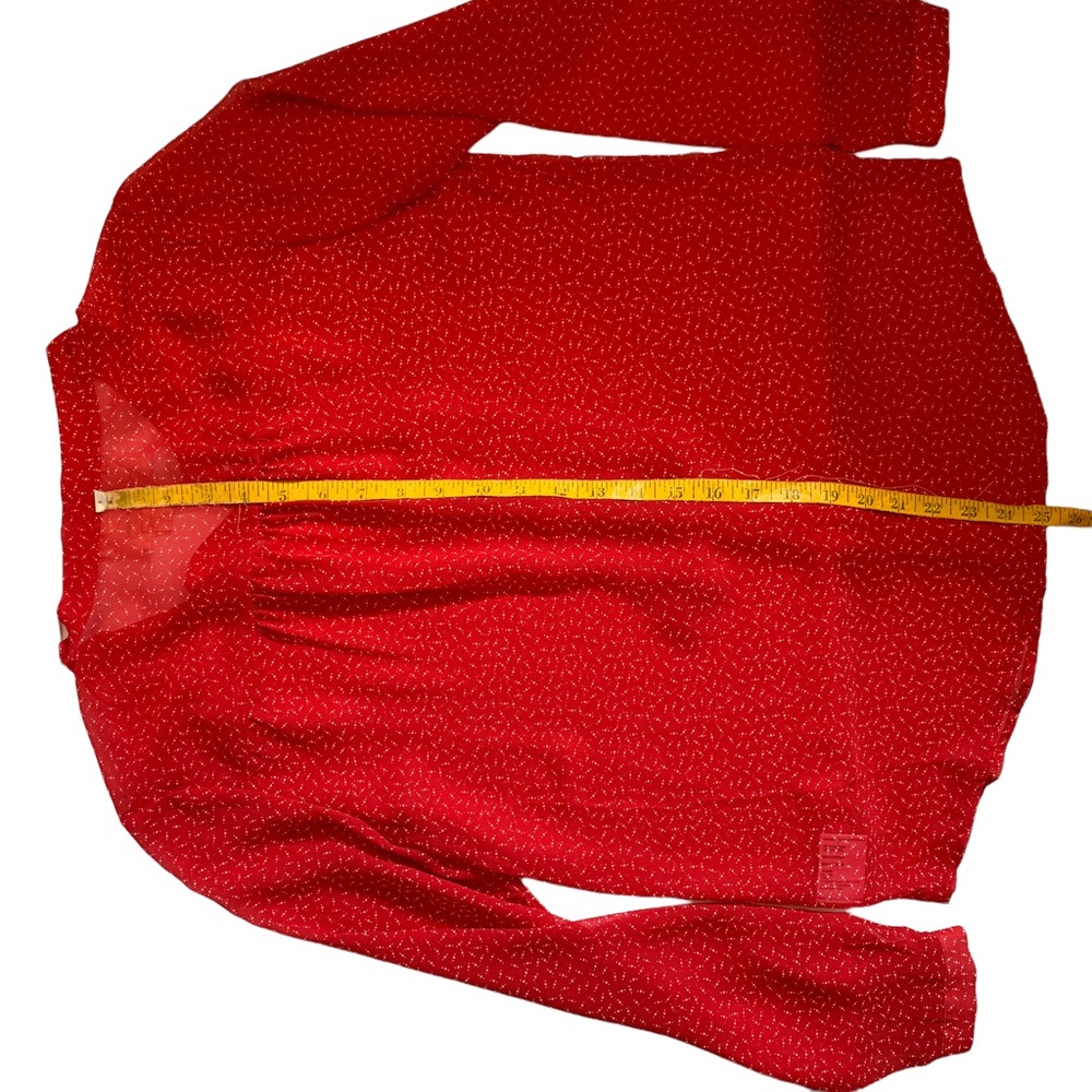 Urban Outfitters Bow Tie Blouse coincidence & chance Red White Dot Small S - Picture 13 of 15